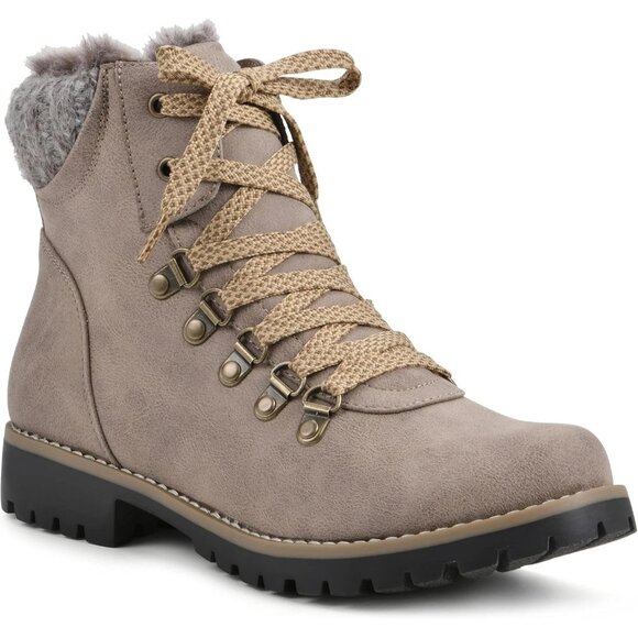 Cliffs By White Mountain Womens Comfort Primed Lace up Boots Taupe Size 8.5M NWD - Picture 3 of 10